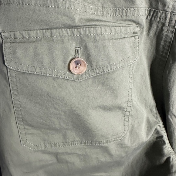 Liz & Co Stretch Green Cotton Blend Pants 12 - Picture 3 of 5